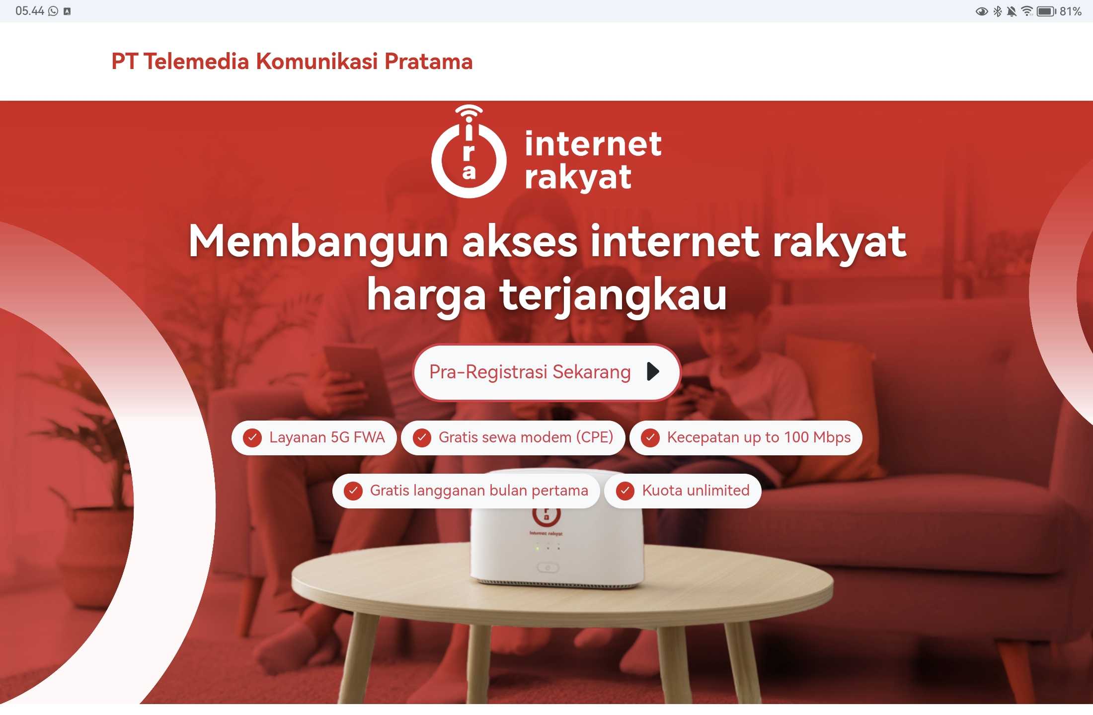 Internet Rakyat Tawarkan Wi-Fi 5G Rp100 Ribu per Bulan dengan Kecepatan 100 Mbps